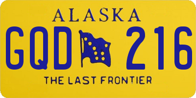 AK license plate GQD216