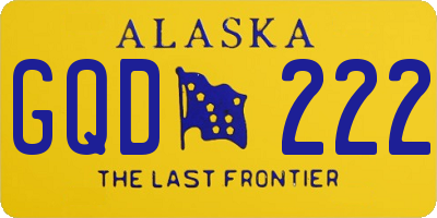 AK license plate GQD222