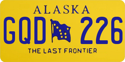 AK license plate GQD226