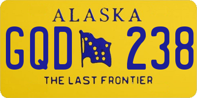AK license plate GQD238