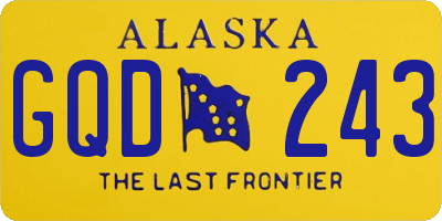 AK license plate GQD243