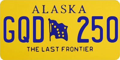 AK license plate GQD250