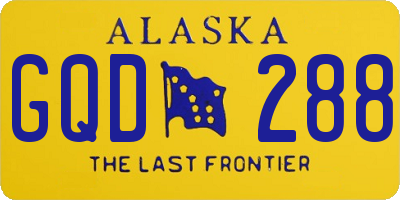 AK license plate GQD288