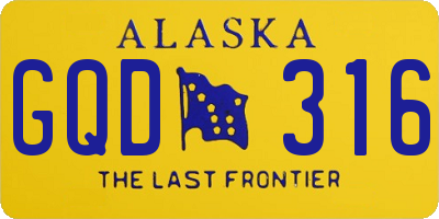 AK license plate GQD316