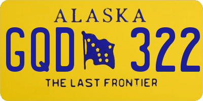 AK license plate GQD322