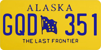 AK license plate GQD351
