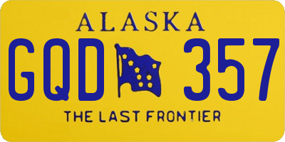 AK license plate GQD357