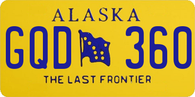 AK license plate GQD360