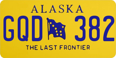 AK license plate GQD382