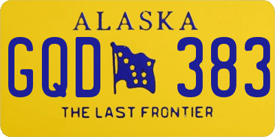 AK license plate GQD383