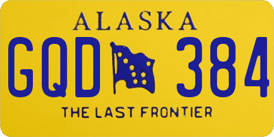 AK license plate GQD384