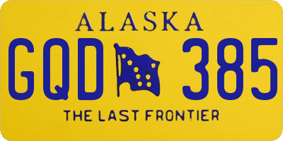 AK license plate GQD385