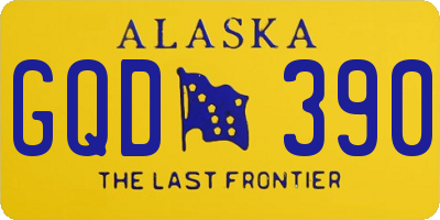 AK license plate GQD390