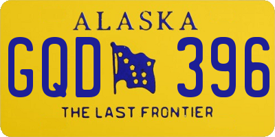 AK license plate GQD396