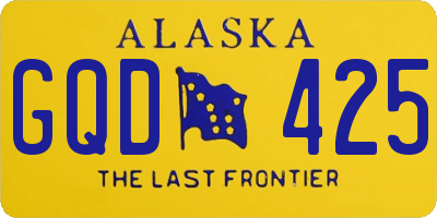 AK license plate GQD425