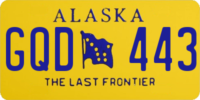 AK license plate GQD443