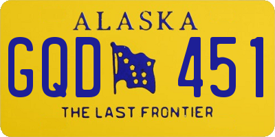 AK license plate GQD451
