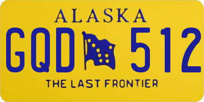AK license plate GQD512