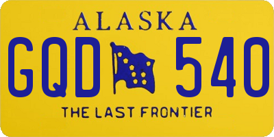 AK license plate GQD540