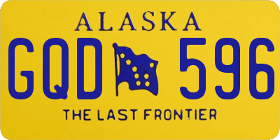 AK license plate GQD596