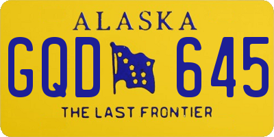 AK license plate GQD645