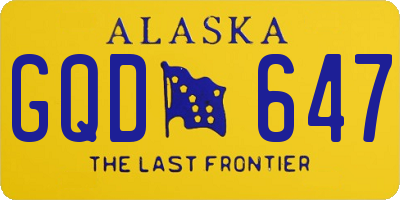 AK license plate GQD647