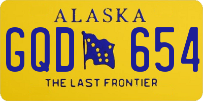 AK license plate GQD654