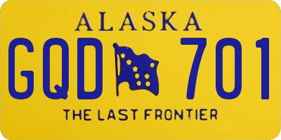 AK license plate GQD701