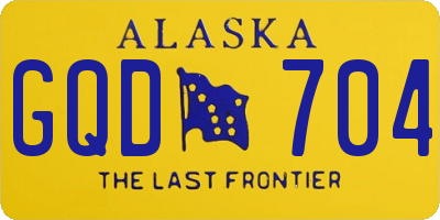 AK license plate GQD704