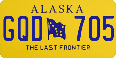 AK license plate GQD705