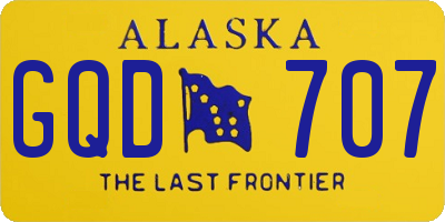 AK license plate GQD707