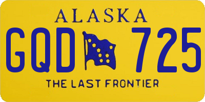 AK license plate GQD725