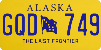AK license plate GQD749