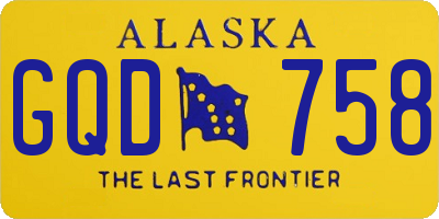 AK license plate GQD758
