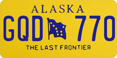 AK license plate GQD770