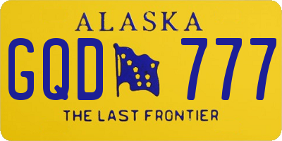 AK license plate GQD777