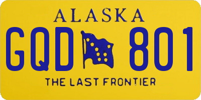 AK license plate GQD801