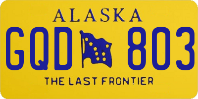 AK license plate GQD803