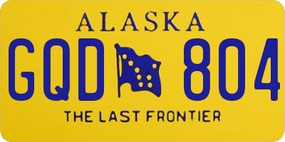 AK license plate GQD804