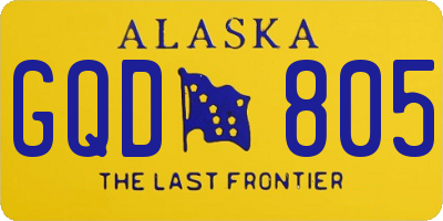 AK license plate GQD805