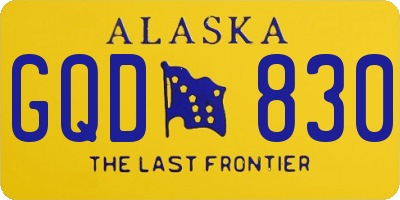 AK license plate GQD830