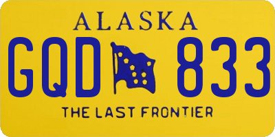 AK license plate GQD833