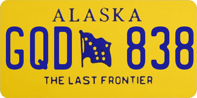 AK license plate GQD838