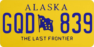 AK license plate GQD839