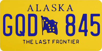AK license plate GQD845