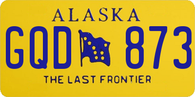 AK license plate GQD873