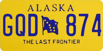 AK license plate GQD874