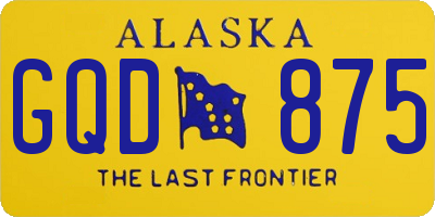 AK license plate GQD875