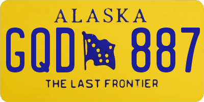 AK license plate GQD887