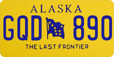 AK license plate GQD890